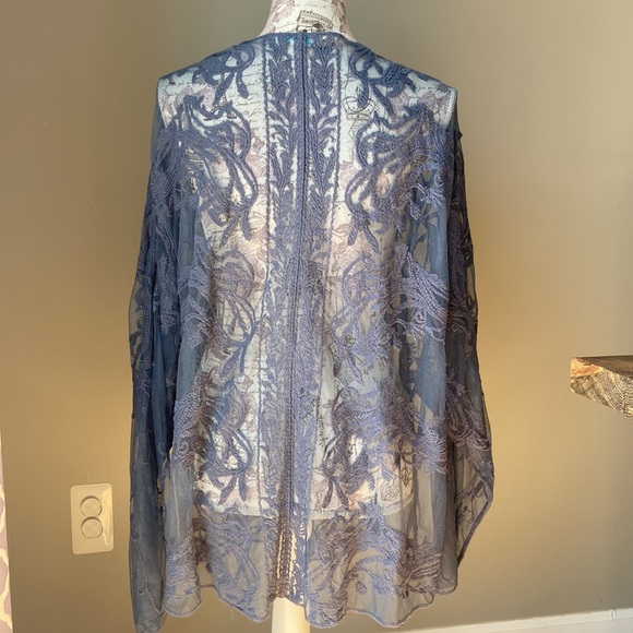 Sundance Catalog Long Sleeve Boho Lace Cardigan Topper - Picture 6 of 9